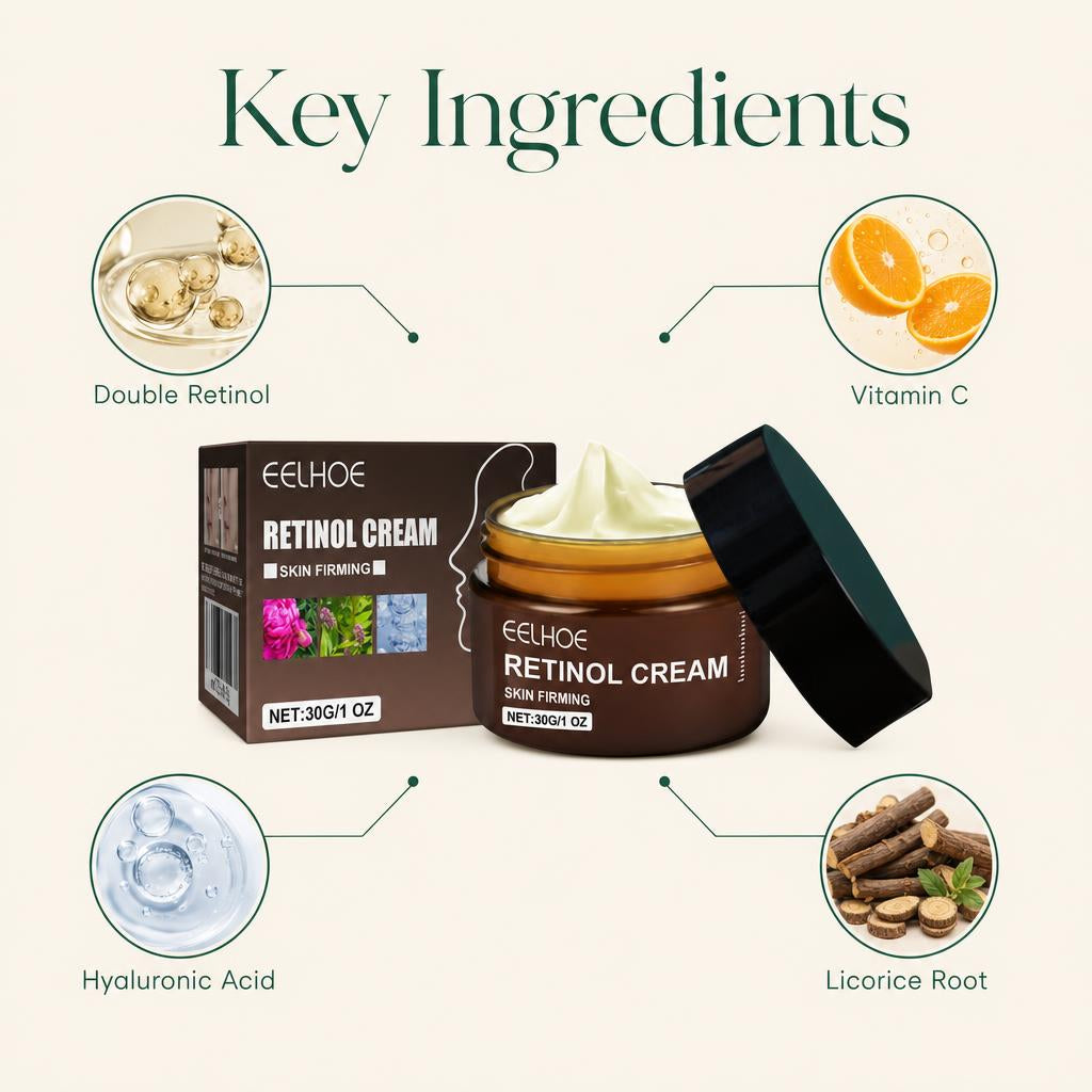 Key ingredients: double retinol, vitamin C, hyaluronic acid, licorice root